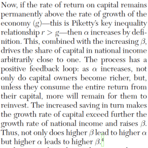Excerpt from Milanovic Review of Piketty Capital in the 21st Century